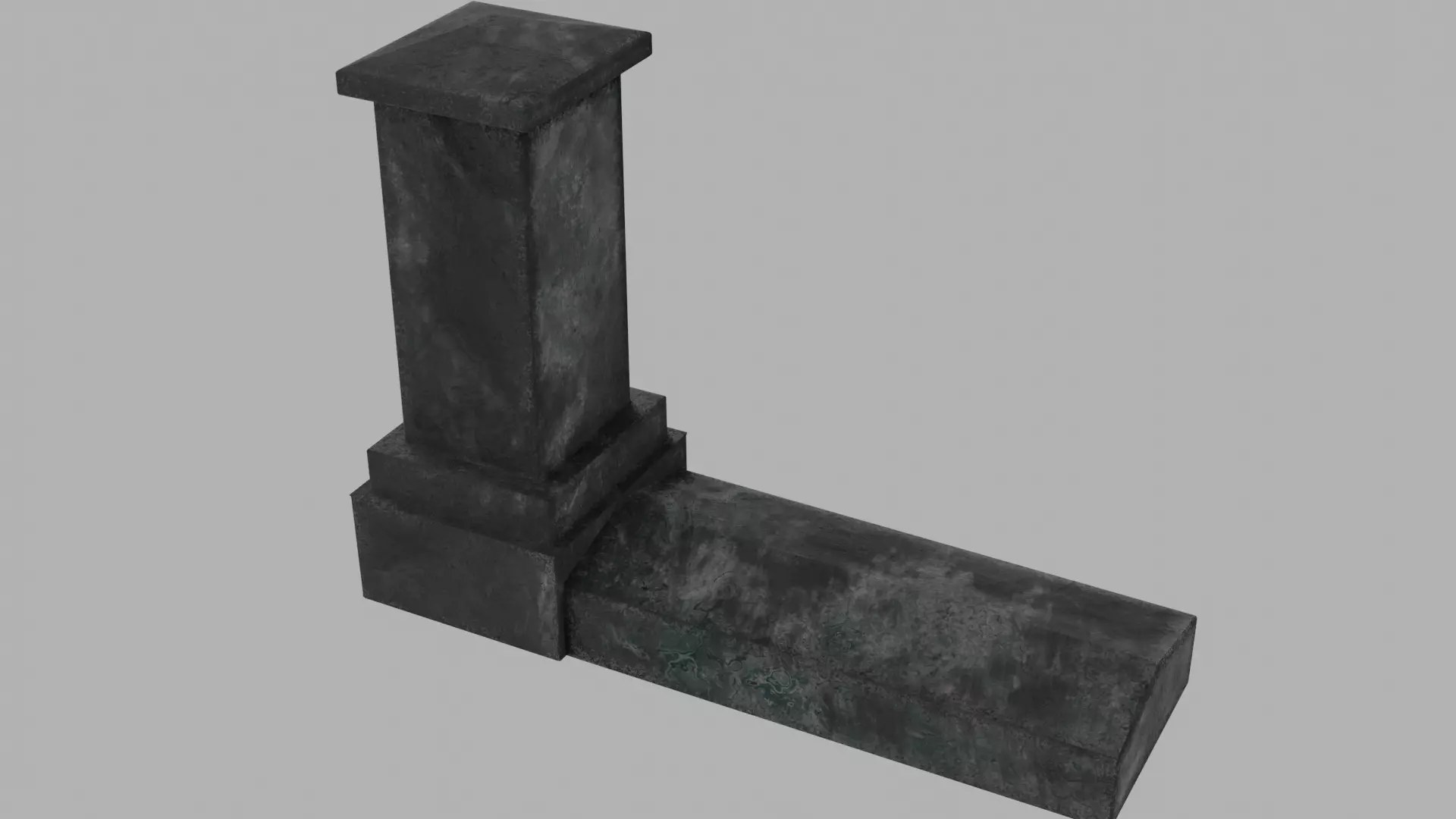 Tombstone version V2 Low-poly 3D model_0