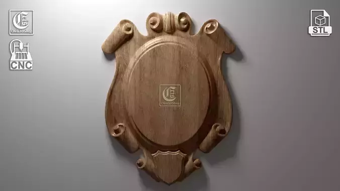 Trophy Mounting Plaque 7 - 3D STL Files for CNC 