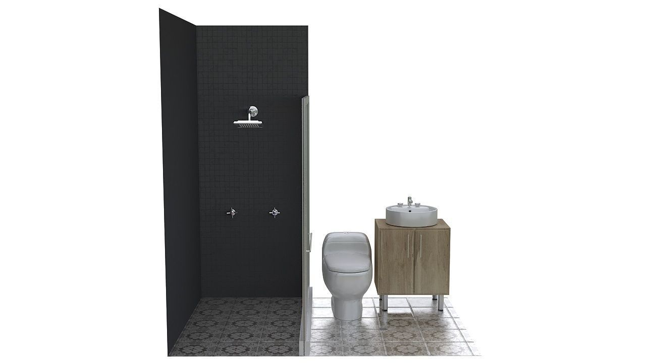 Small bathroom 3D model_2