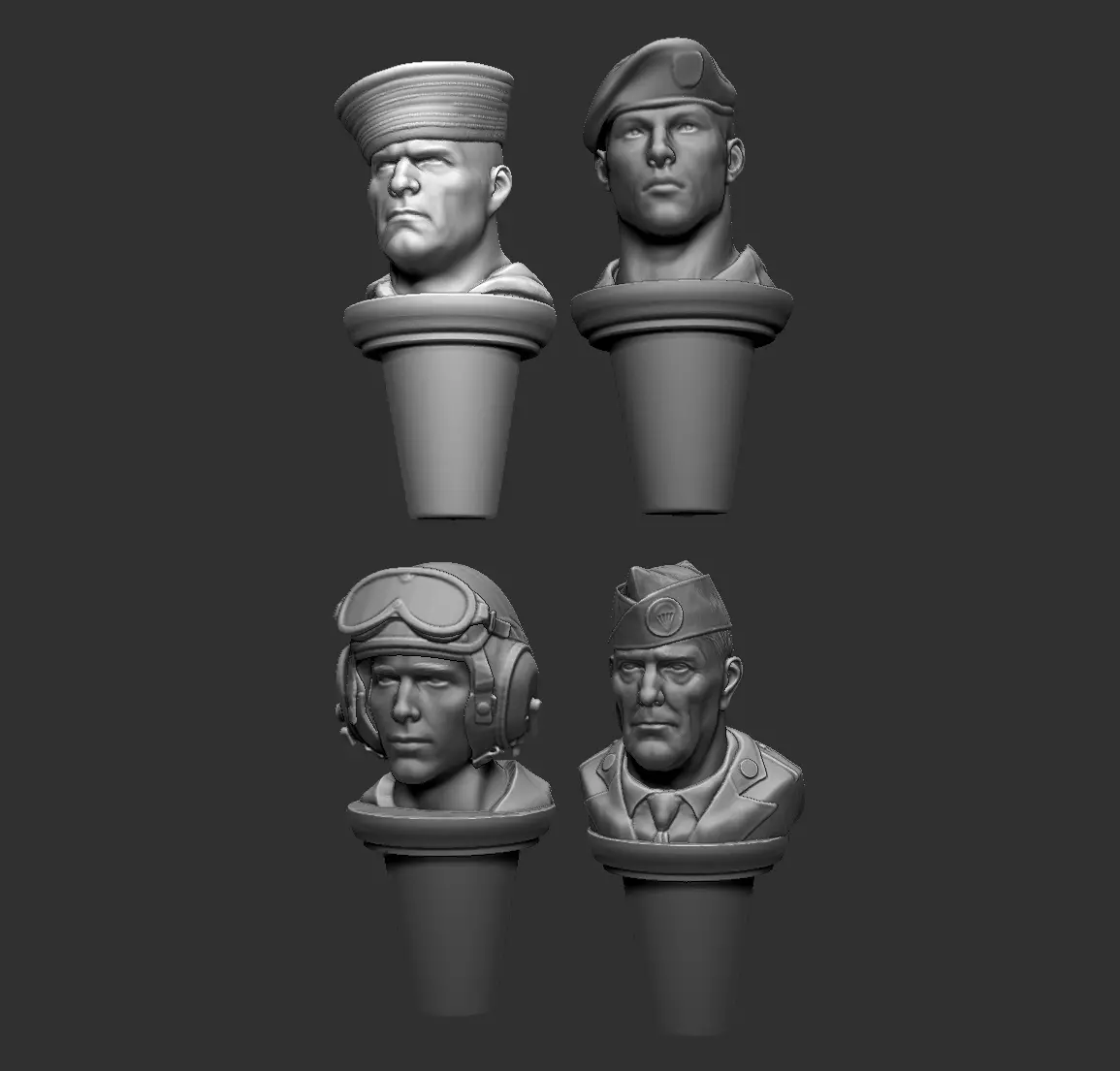 Military Bottle Toppers 3D print model_0