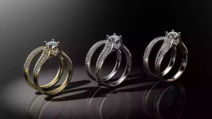 Engagement Ring and Matching Diamond Wedding Band