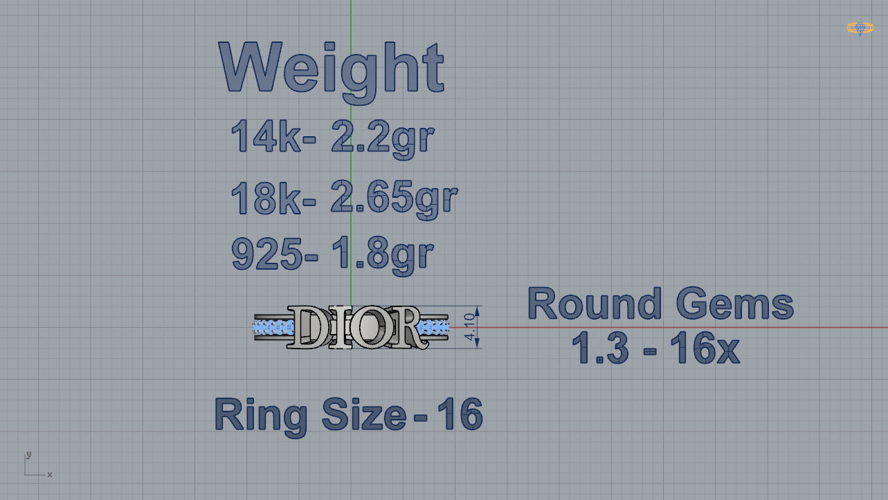 Dior Ring 3D print model_3