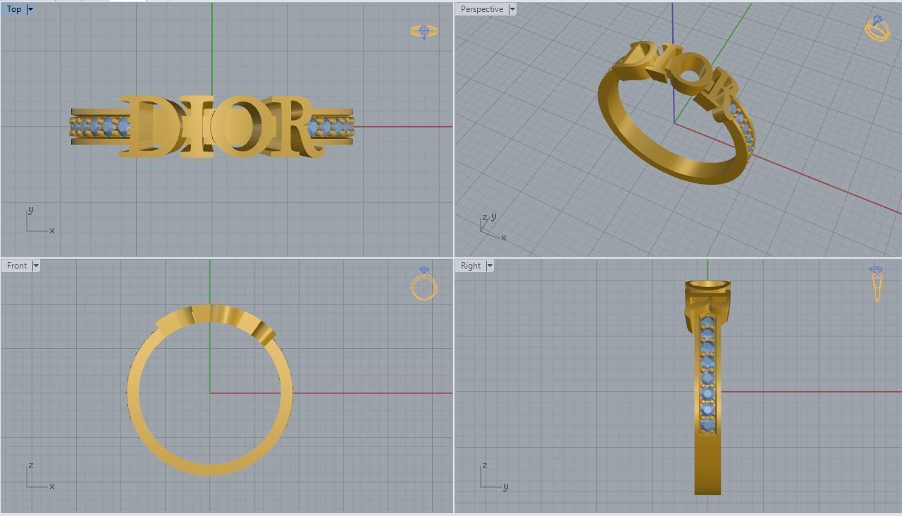Dior Ring 3D print model_5