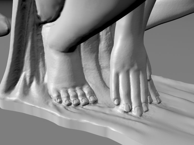 Beautyful Fairy in lookout pose 3D print model_7