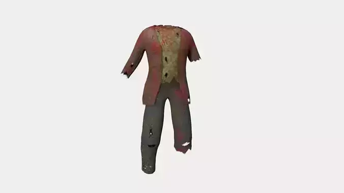 Zombie Clothing Color 05 - Undead Character Design Low-poly 3D model