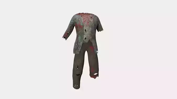 Zombie Clothing Color 08 - Undead Character Design Low-poly 3D model