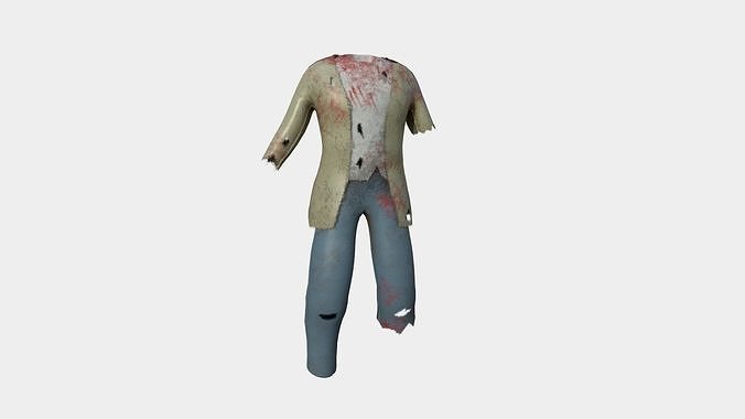 Zombie Clothing Color 09 Cartoon - Undead Character Design Low-poly 3D model