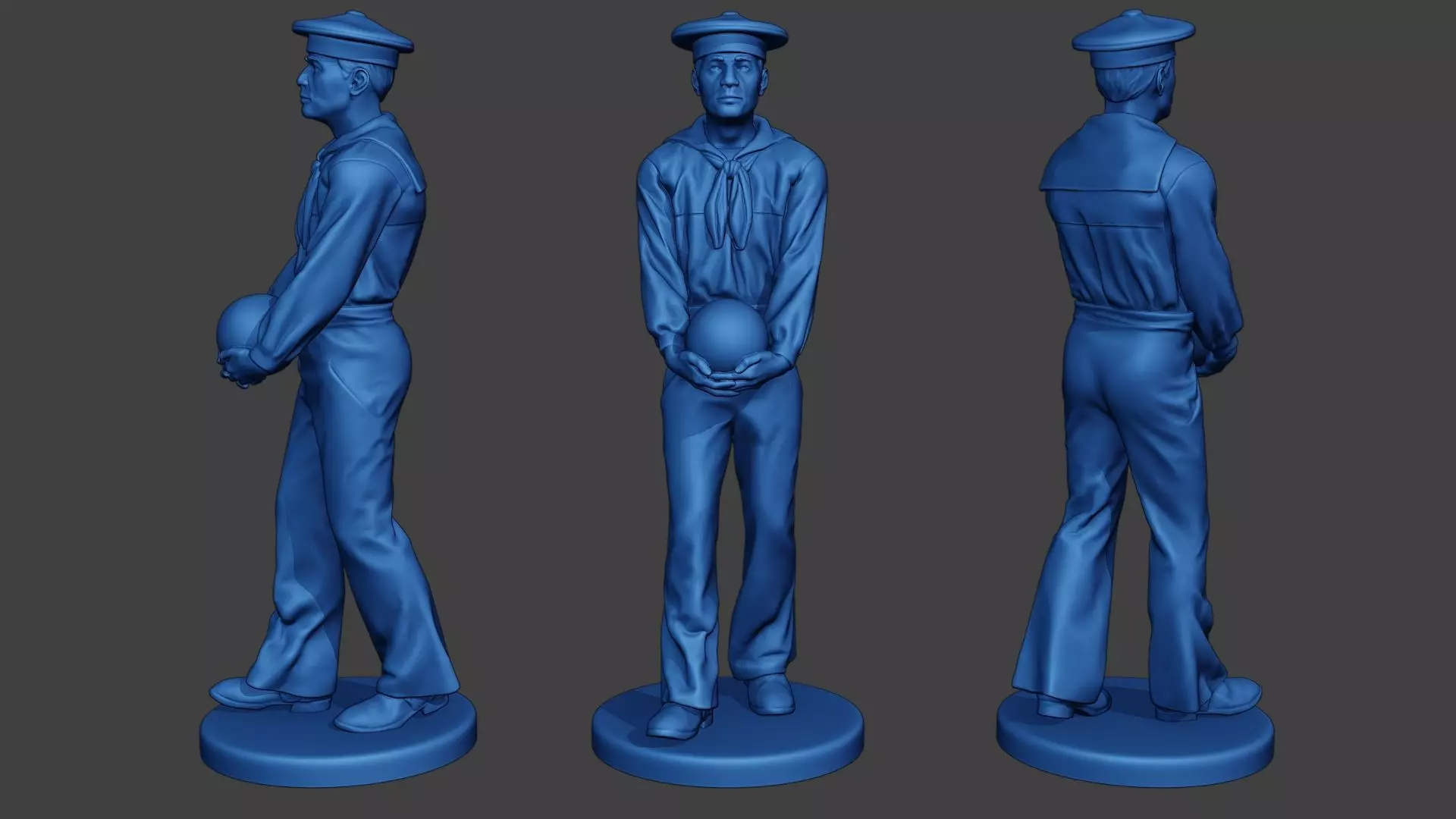 American Sailor Civil War Union CannonBall ACWUS2 3D print model