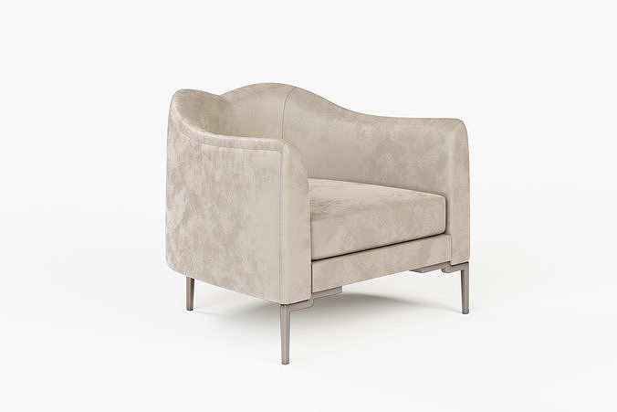 Armchair person lounge chair Low-poly 3D model