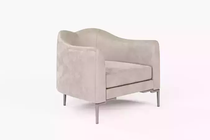 Armchair person lounge chair Low-poly 3D model