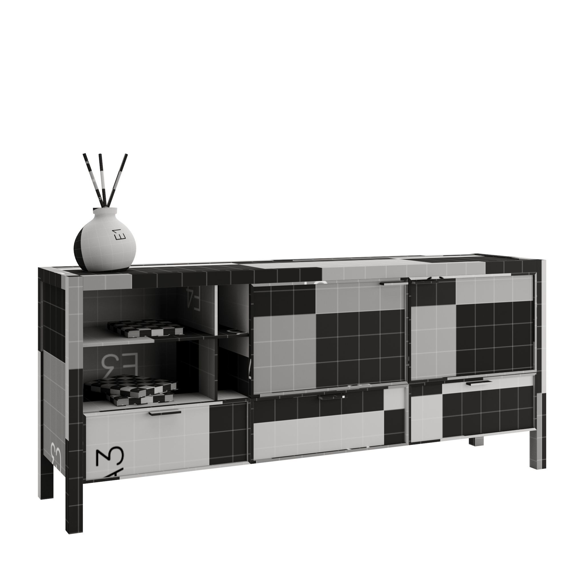 Alen sideboard H80 Low-poly 3D model_6