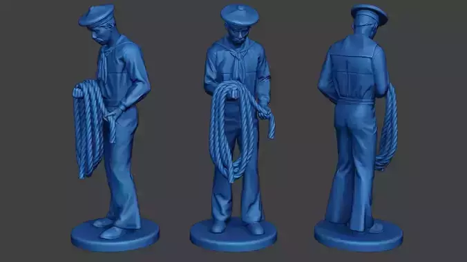 American Sailor Civil War Union Rope ACWUS2 3D print model