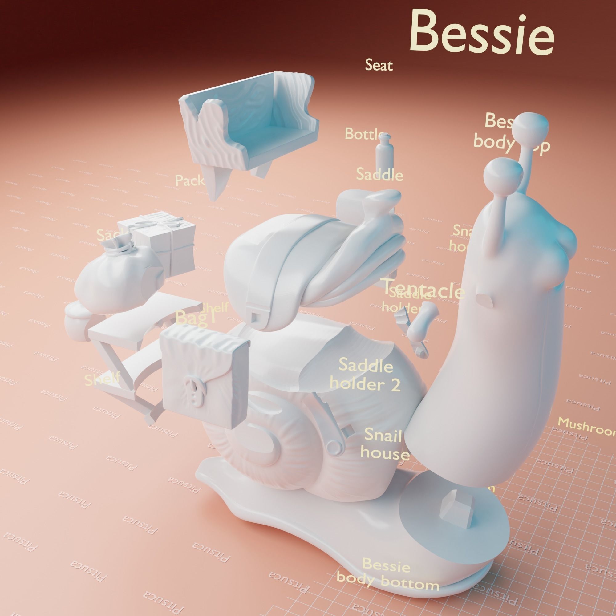 Bessie the snail from Amphibia 3D print model_7