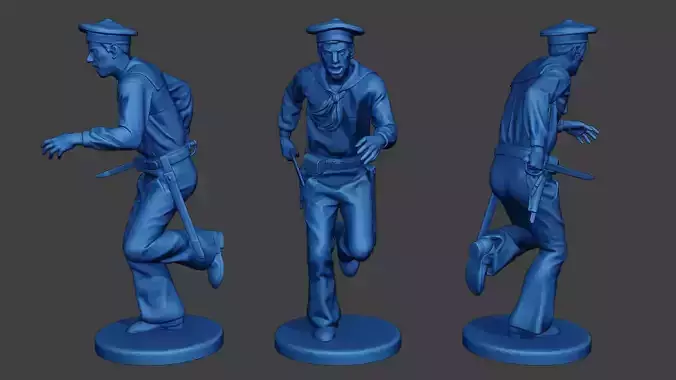 American Sailor Civil War Union Run ACWUS2 3D print model