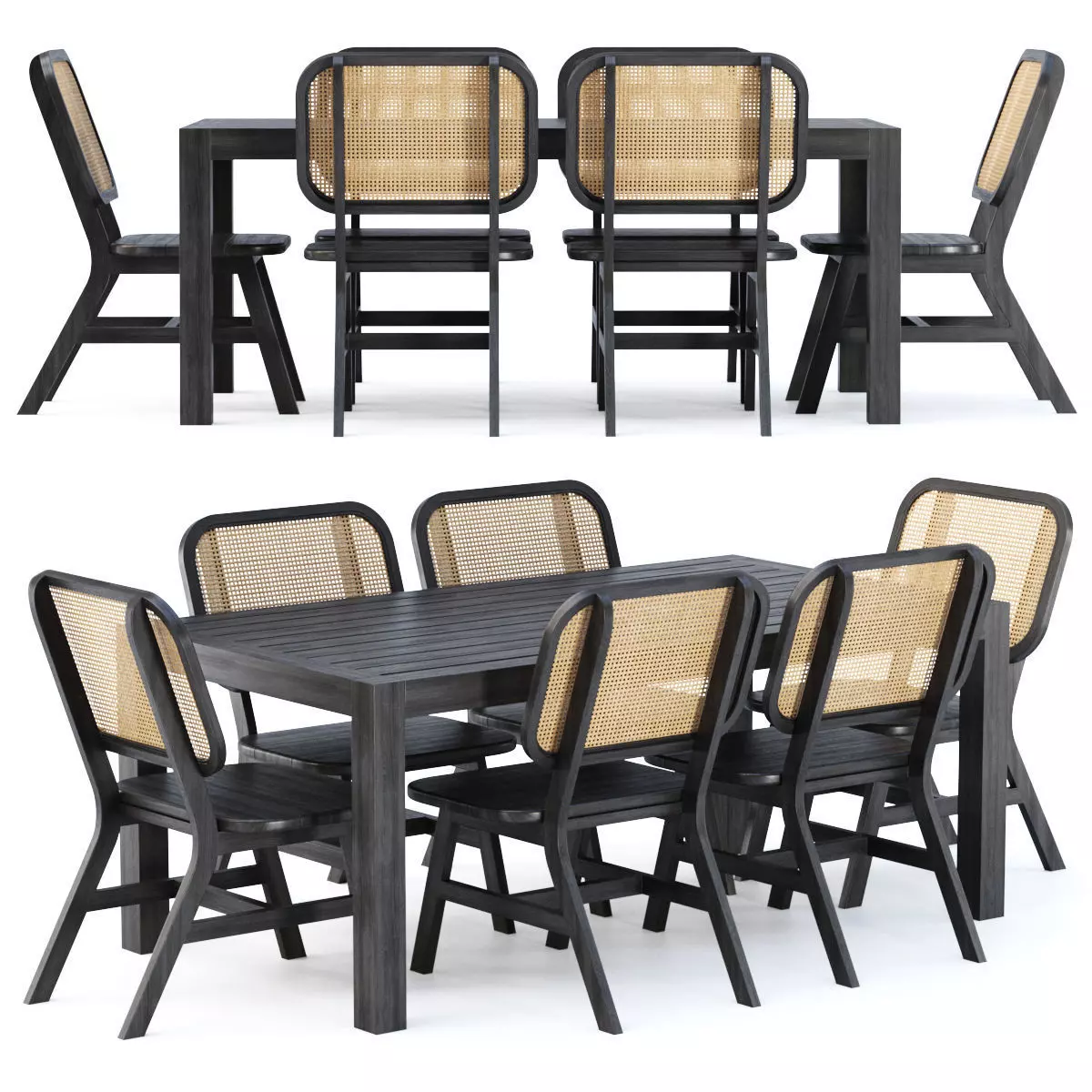 Outdoor garden furniture set v09 3D model