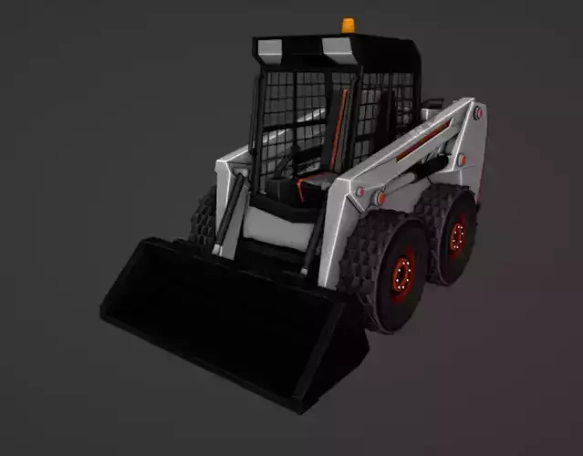 skid steer loader lowpoly Low-poly 3D model