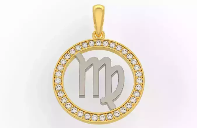 Virgo pendant with letter s 3D print model