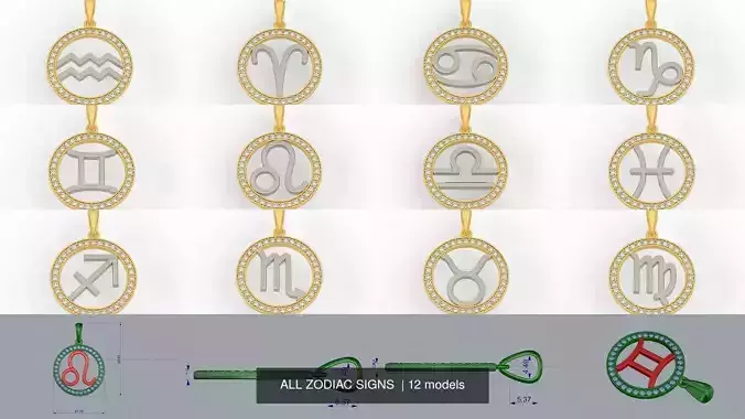 ALL ZODIAC SIGNS  3D Model Collection