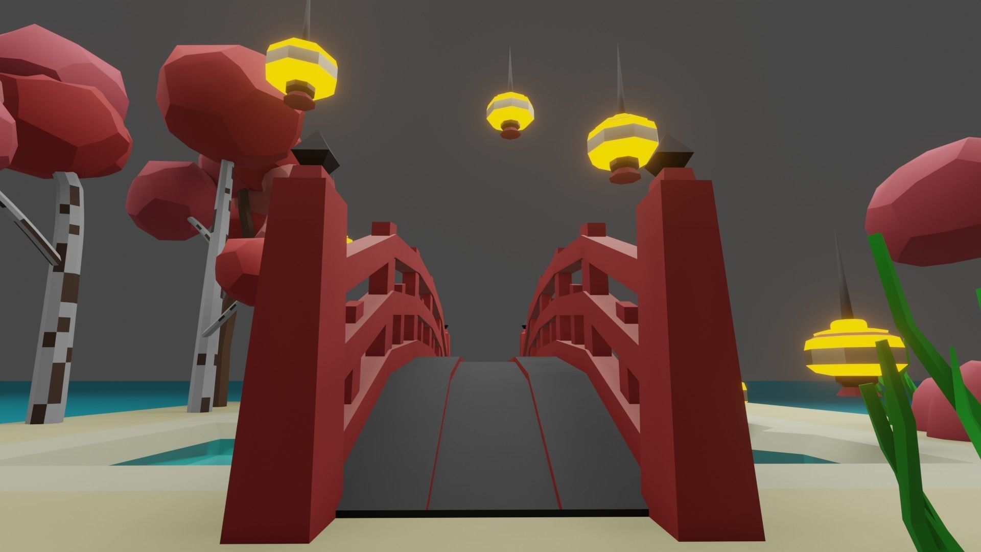 Isometric Garden Low-poly 3D model Low-poly 3D model_6