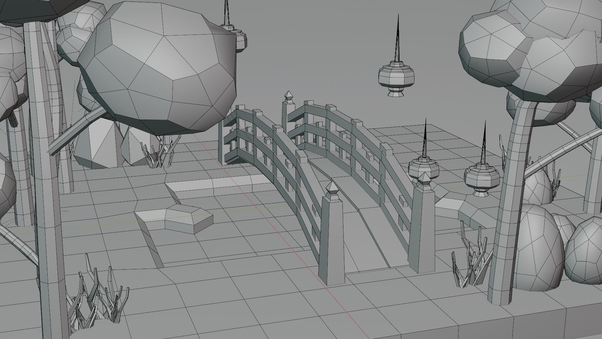 Isometric Garden Low-poly 3D model Low-poly 3D model_15