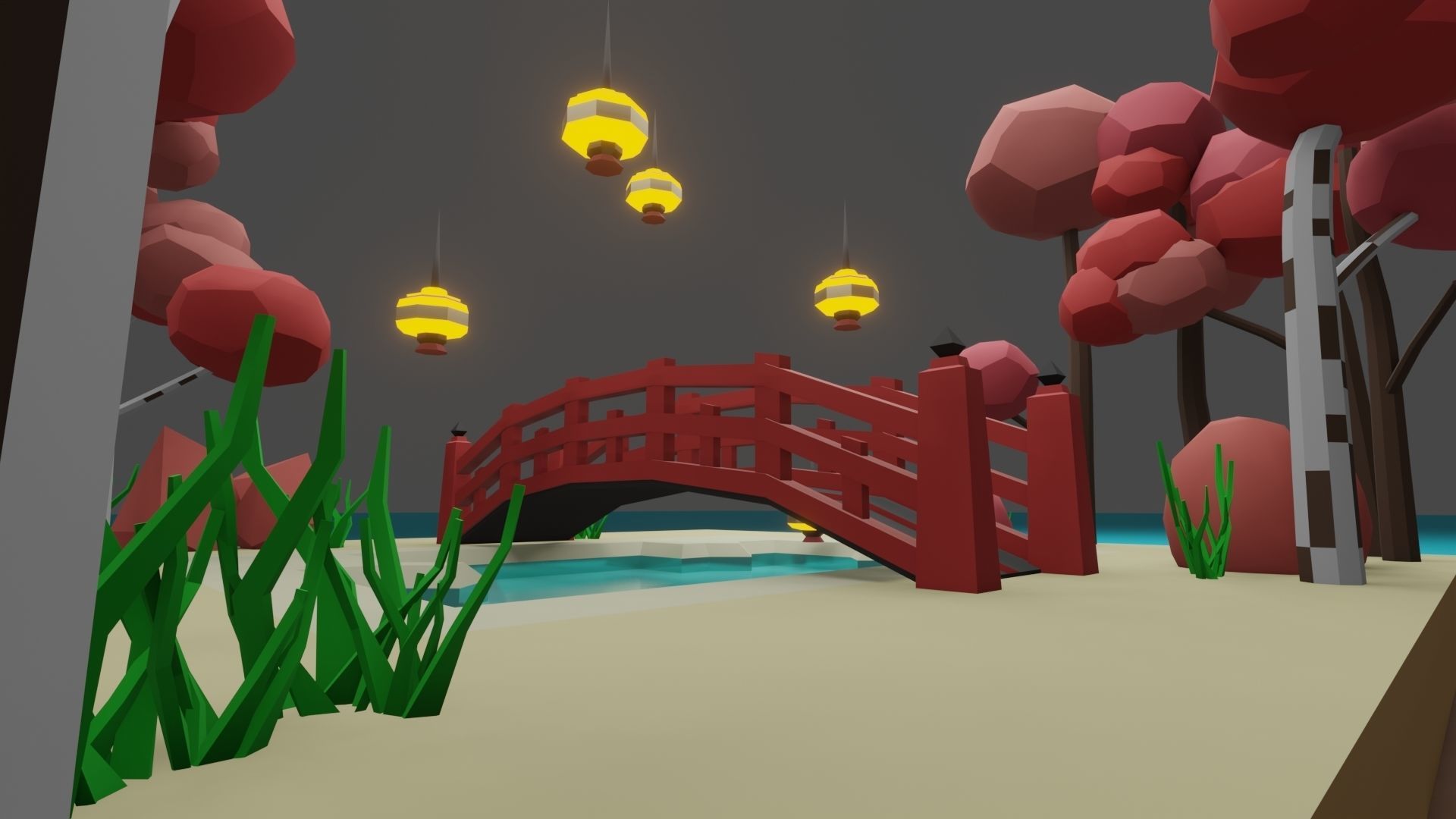 Isometric Garden Low-poly 3D model Low-poly 3D model_5