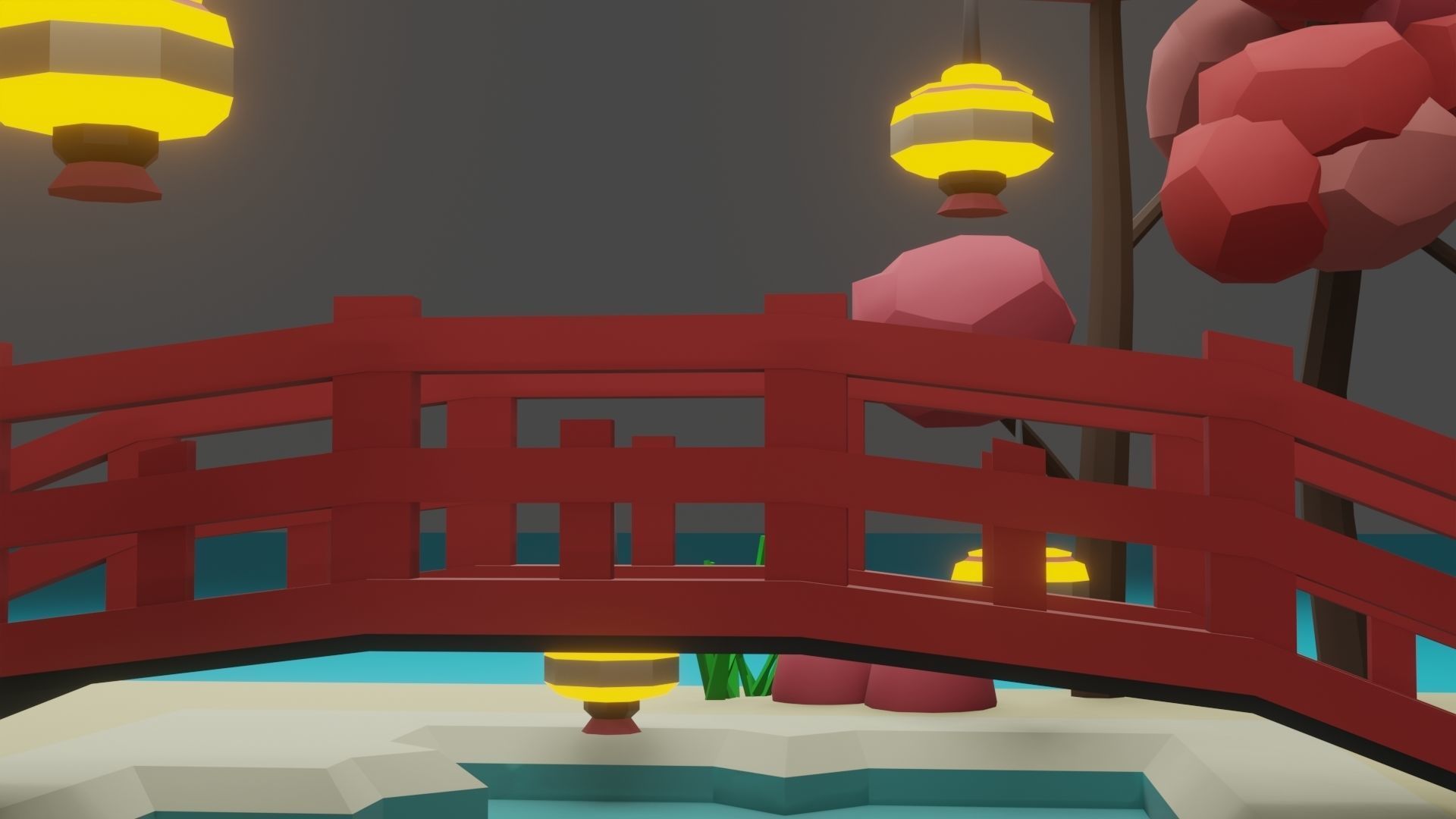 Isometric Garden Low-poly 3D model Low-poly 3D model_8