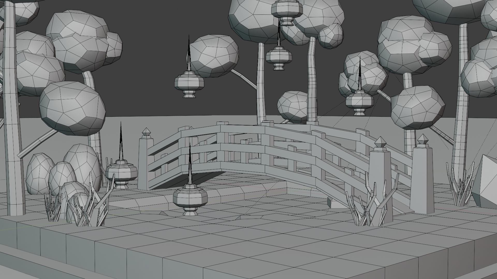 Isometric Garden Low-poly 3D model Low-poly 3D model_14