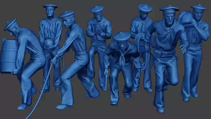 American Sailors Civil War Union Pack1 ACWUS2 3D Model Collection