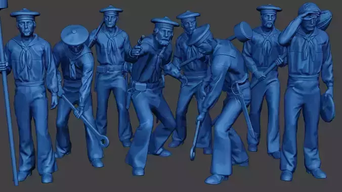 American Sailors Civil War Union Pack2 ACWUS2 3D Model Collection
