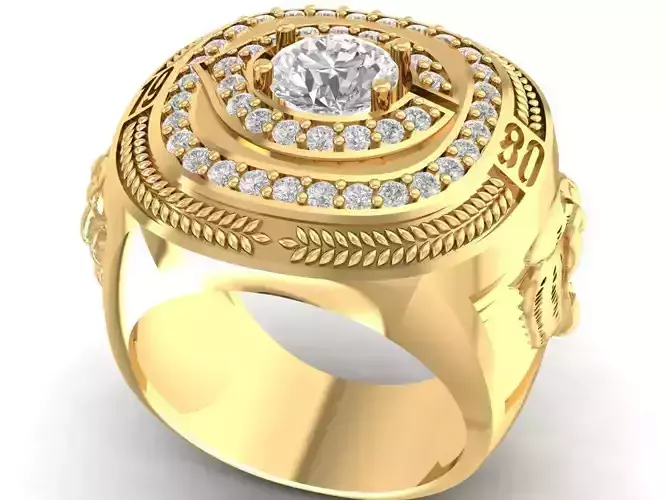 1980 Fengshui  Lucky Diamond Tiger Men ring 3137