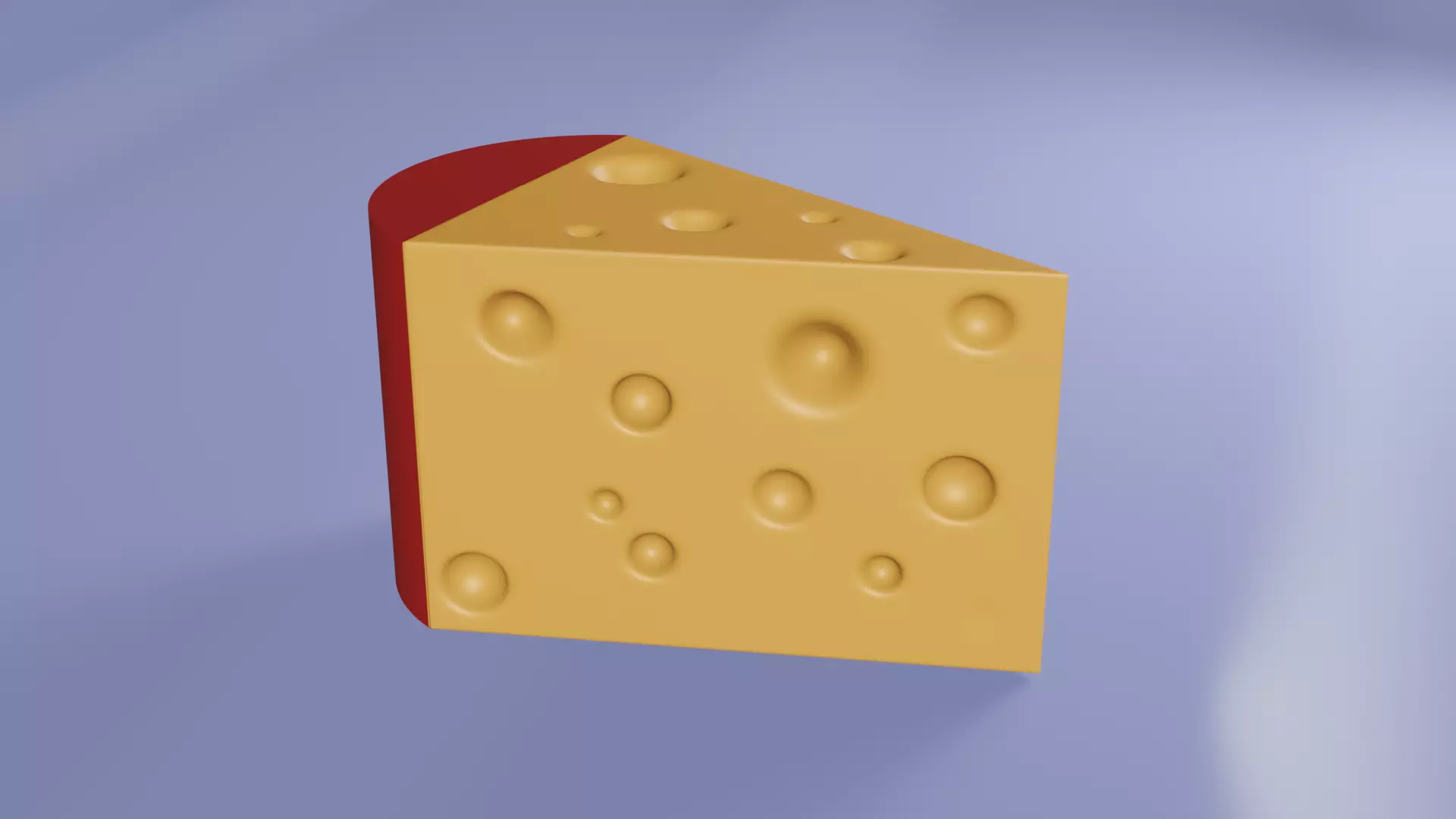 Piece of cheese Low-poly 3D model_0