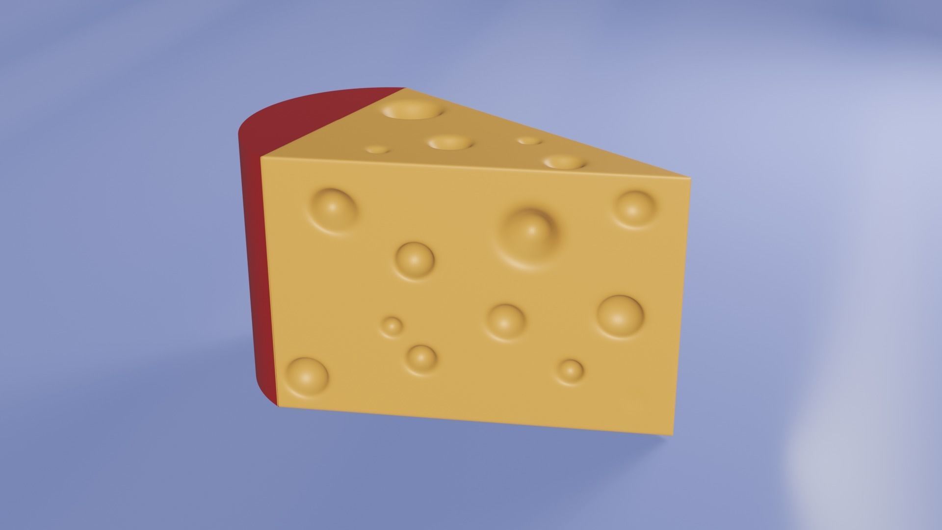 Piece of cheese Low-poly 3D model_2