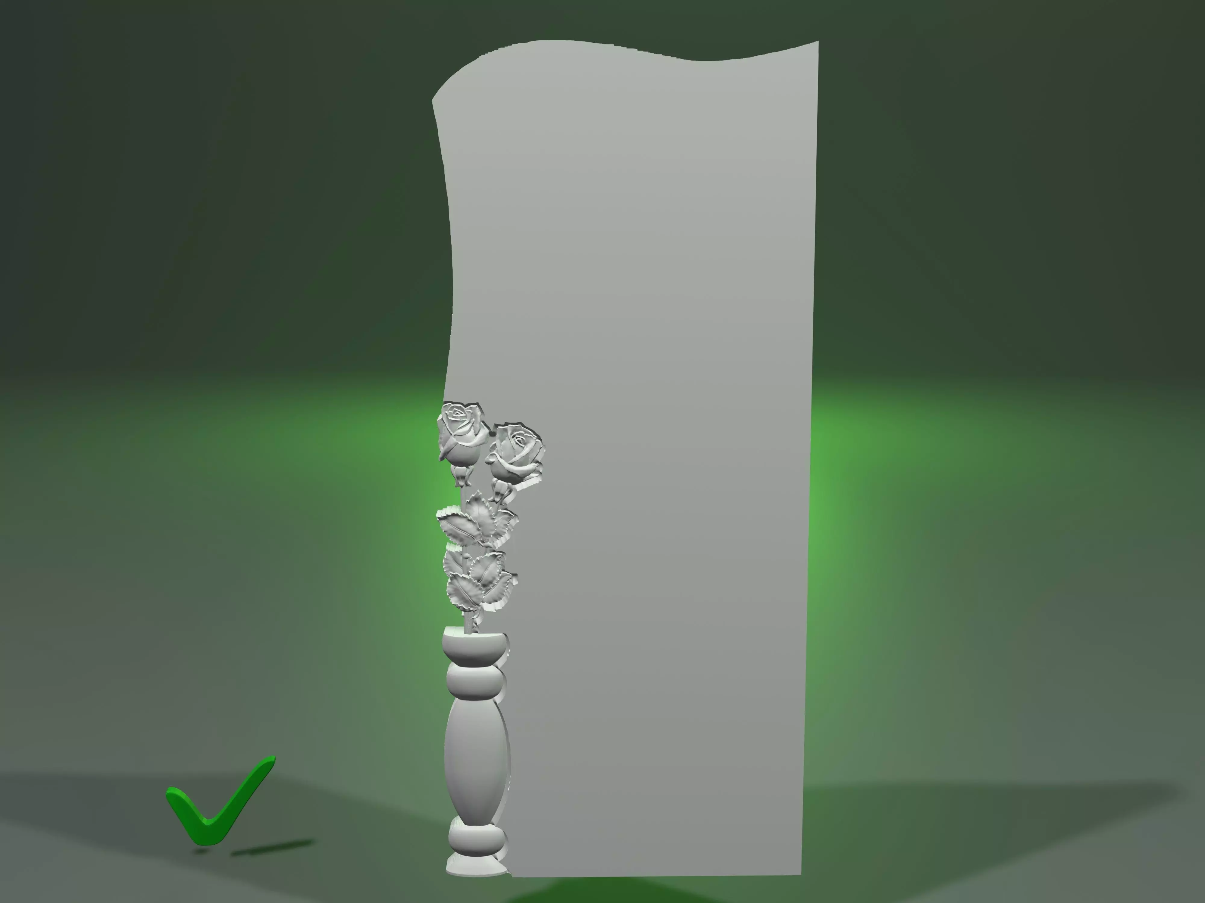 grave vase of roses for CNC milling or 3D printing 3D print model