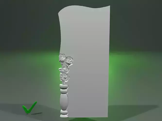 grave vase of roses for CNC milling or 3D printing