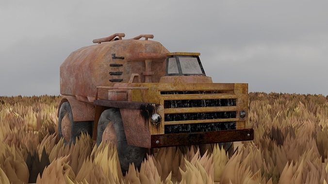 Abandoned Soviet Truck Low-poly 3D model