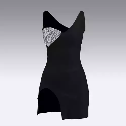 DRESS ONE SHOULDER BLACK MODERN LOOK