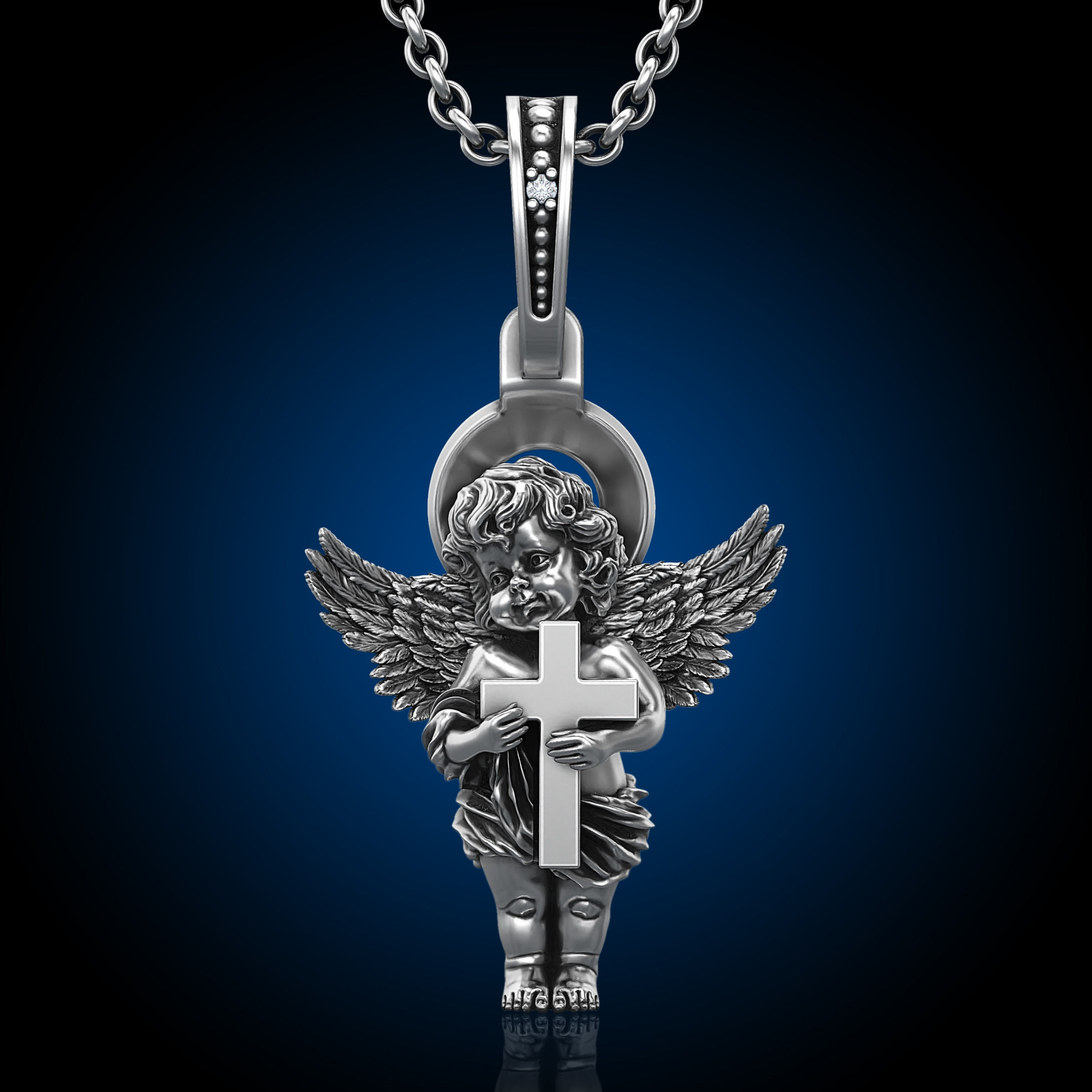 Baby angel pendant 3D print model_2