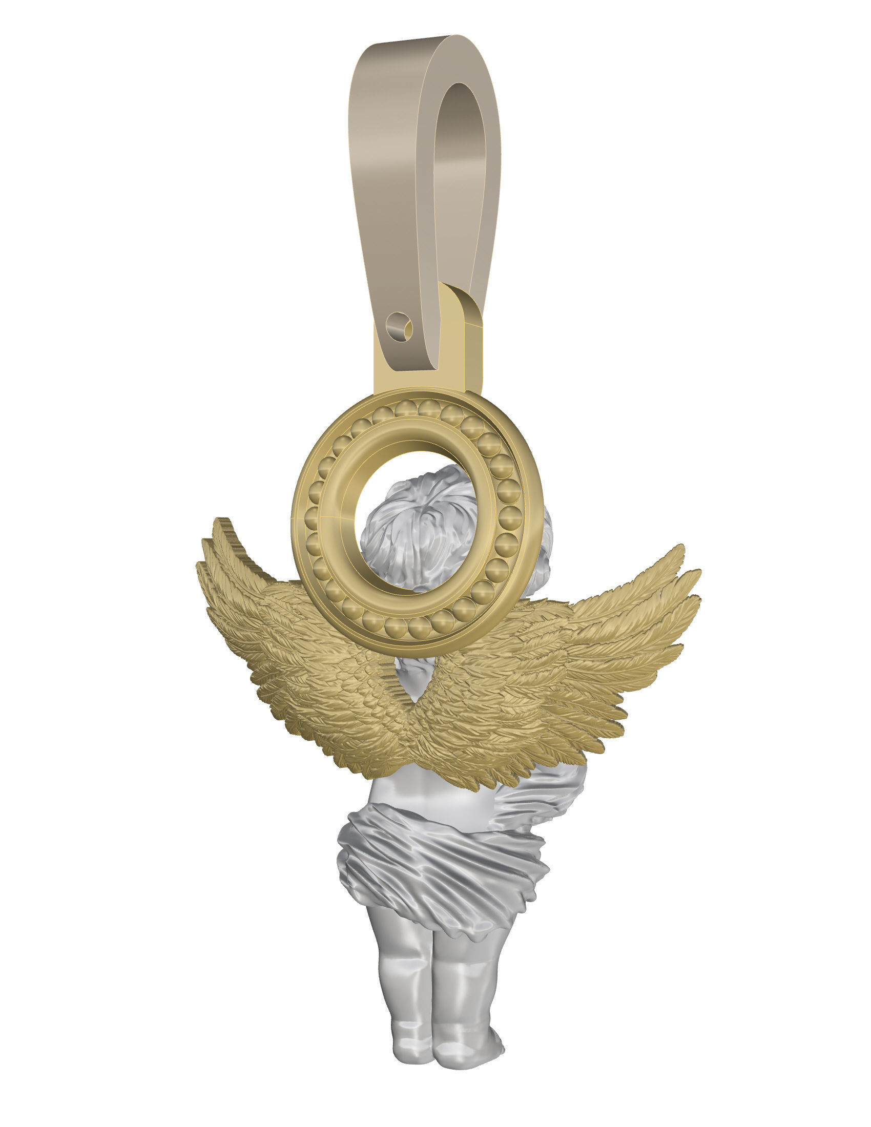 Baby angel pendant 3D print model_16