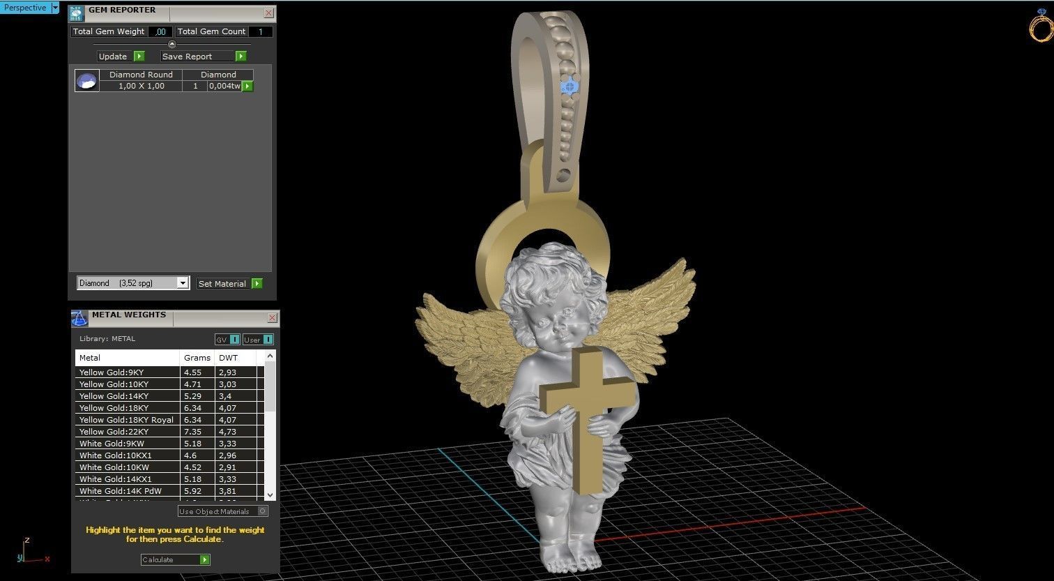 Baby angel pendant 3D print model_11
