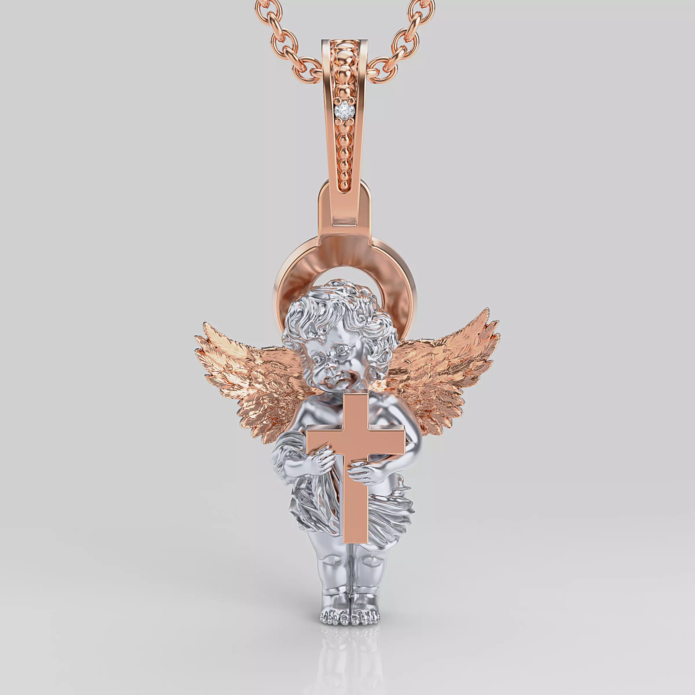 Baby angel pendant 3D print model_0