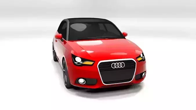 AUDI A1 3DOOR LOWPOLY Low-poly 3D model