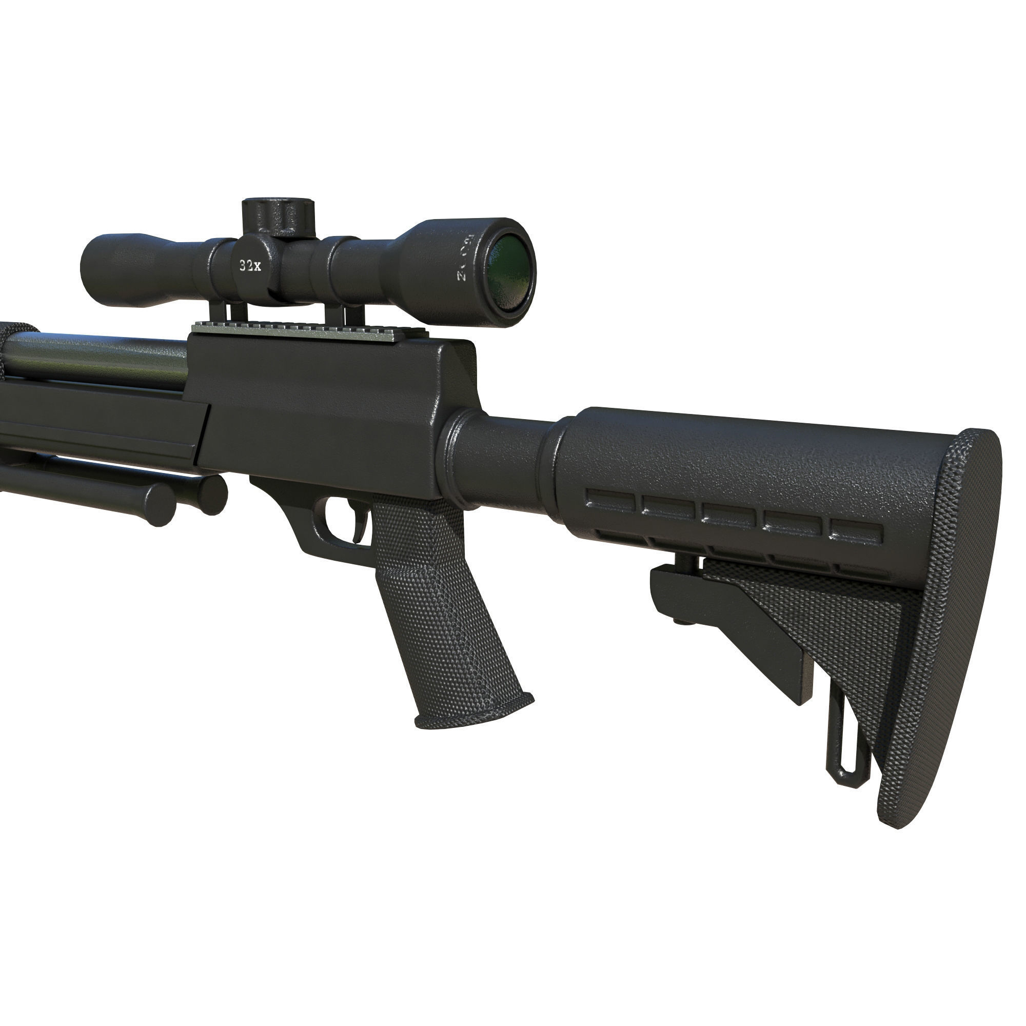 sniper 1 three air rifles 3D model_3