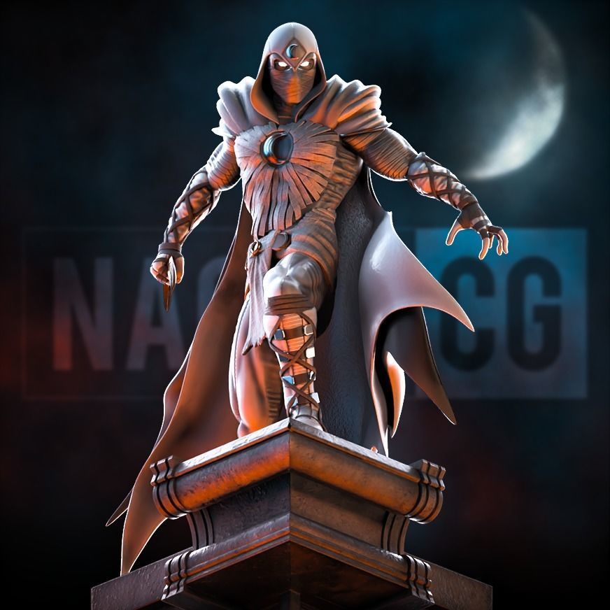 Fan Art Moon Knight - Statue 3D print model_7