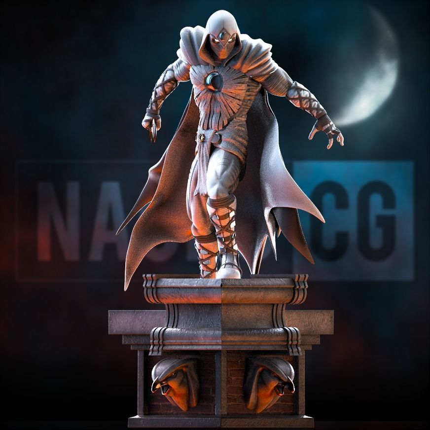 Fan Art Moon Knight - Statue 3D print model_2