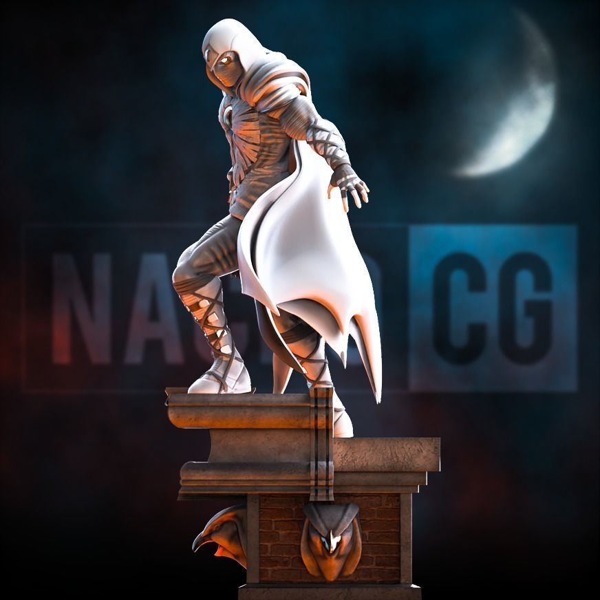 Fan Art Moon Knight - Statue 3D print model_6