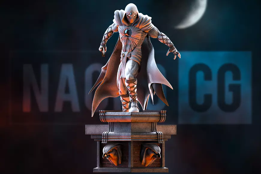 Fan Art Moon Knight - Statue 3D print model_0