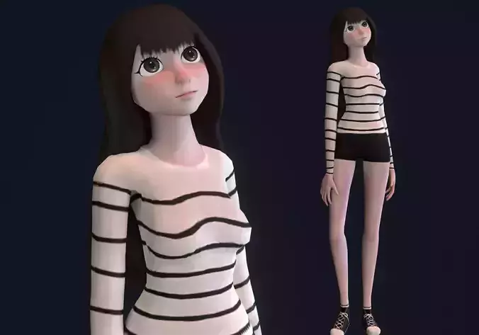 cute thin girl rigged