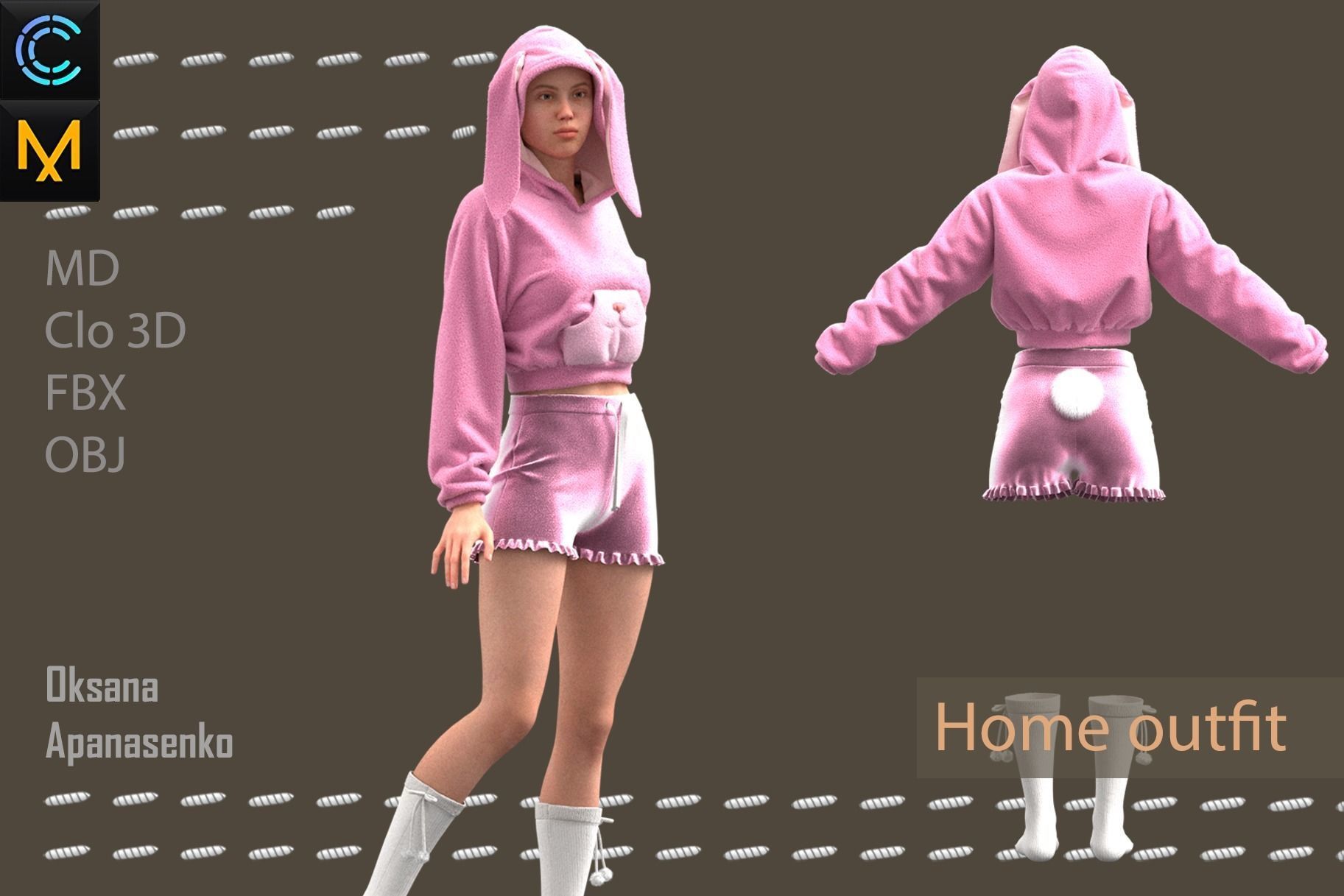 Home outfit bunny 3D model