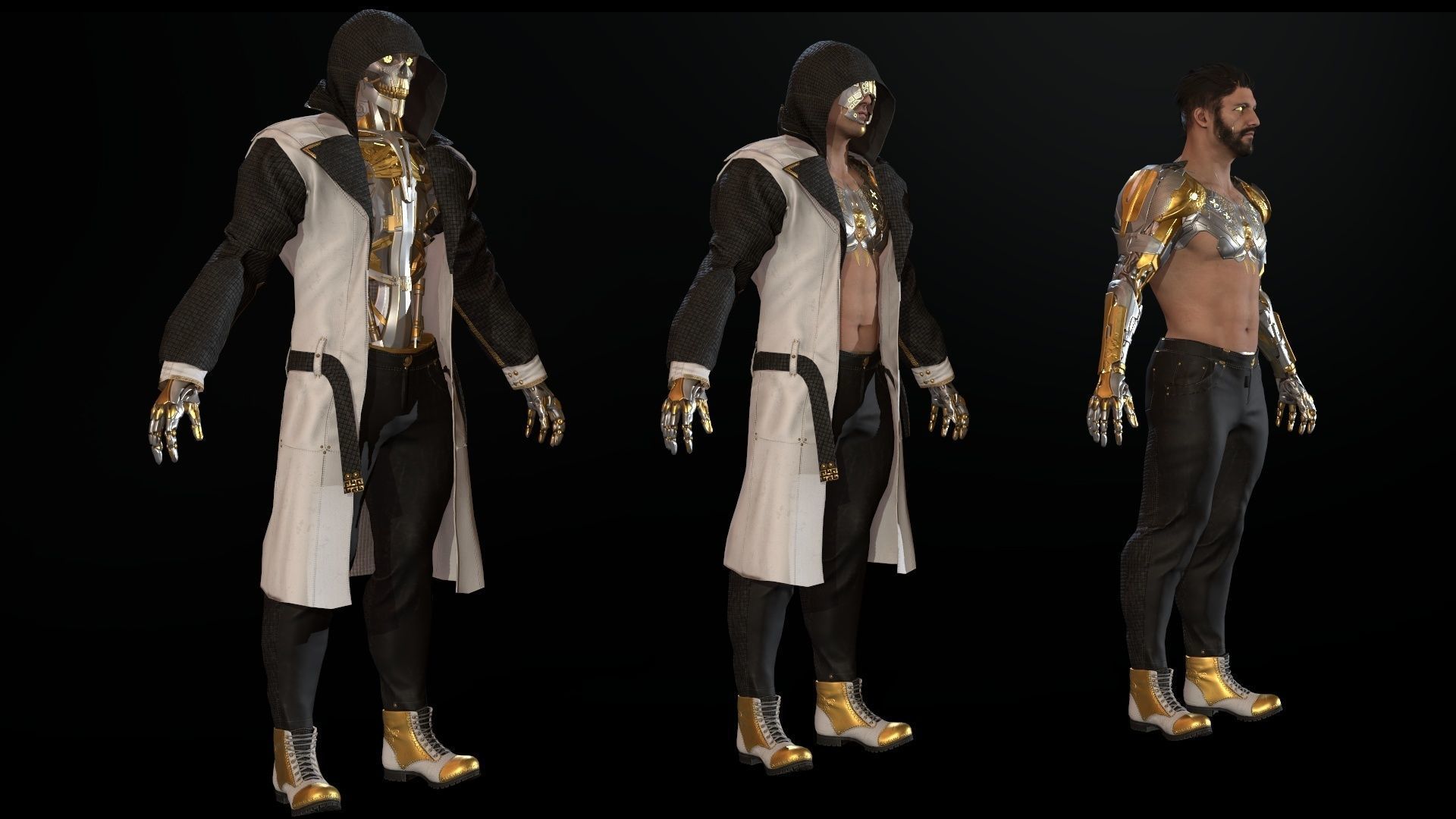 CyborgMan devil may cry character Low-poly 3D model_15