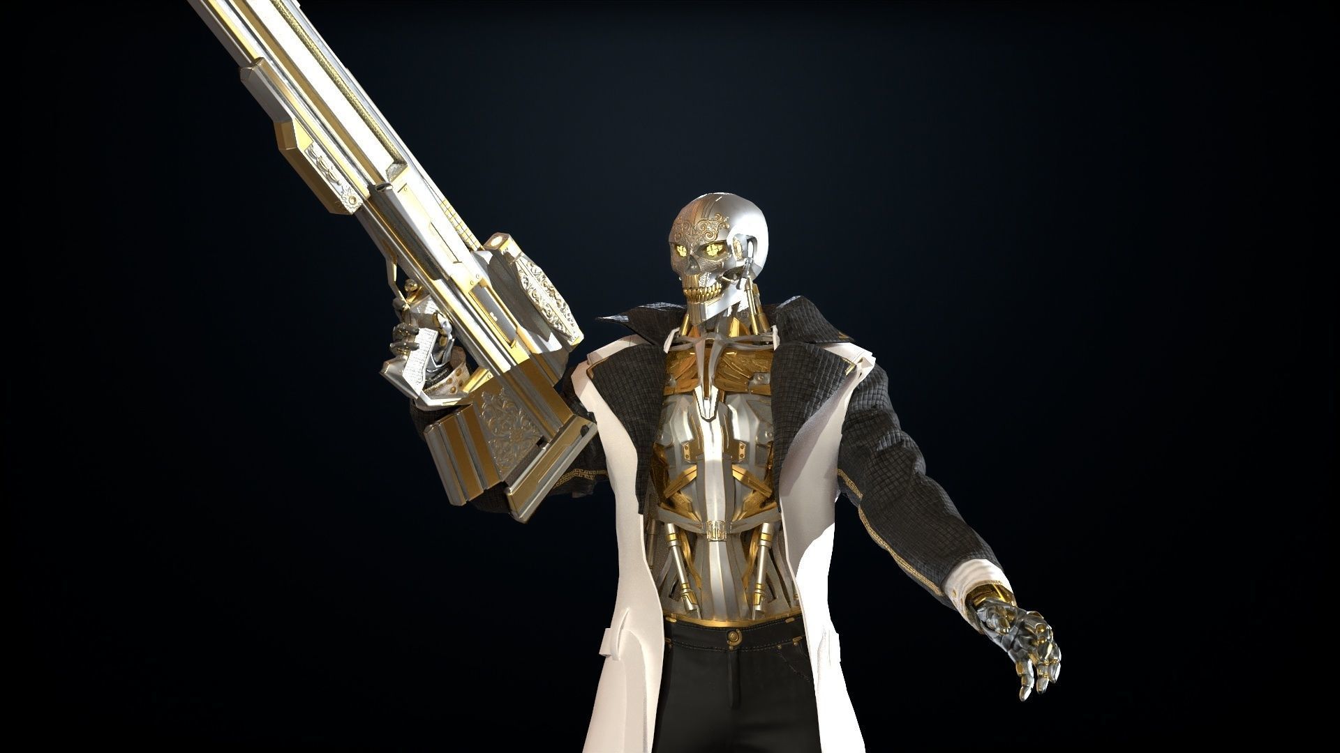 CyborgMan devil may cry character Low-poly 3D model_43